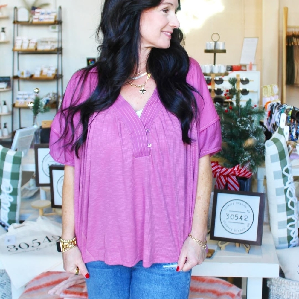 Umgee V-Neck Blouse